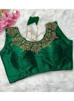 Phantom Silk Green Festival Wear Hand Work Readymade Blouse